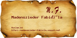 Madenszieder Fabióla névjegykártya
